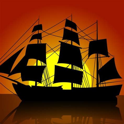 Sailing Ship Silhouette Royalty Free Stock Svg Vector