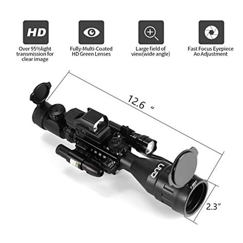 Uuq 4 12x50 Ao Rifle Scope Redgreen Illuminated Range Finder Reticle W