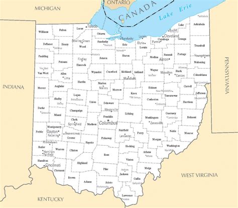 Central Ohio Cities Map