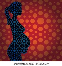 Pregnant Naked Woman Silhouette Illustration