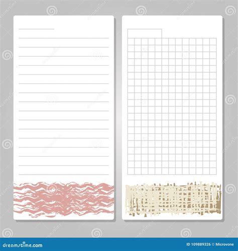 Notebook Page Templates With Paper For Notes Memos Checklist Stock Vector Illustration Of