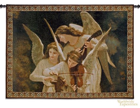 Angels Playing Violin Religious Tapestries Worldwide Tapestries