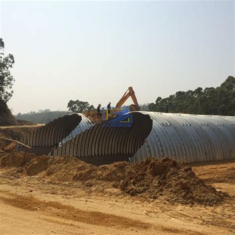 Installing The Corrugated Steel Culvert On Site Qingdao Regions