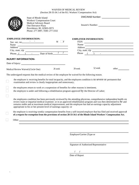 Ri Workers Compensation Doc Template Pdffiller