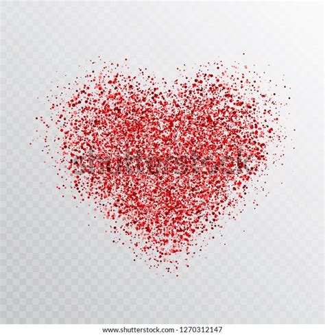 Glitter Red Heart Isolated On Transparent Stock Vector Royalty Free