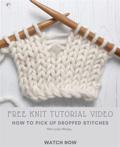 Free Knit Tutorial How To Pick Up Dropped Knit Stitches Beginners Video
