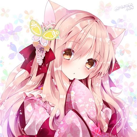 Pink Haired Cutie Original Rkemonomimi アニメのネコ カワイイアニメ アニメの女の子