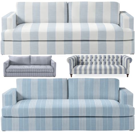 Striped Sofa Ideas For A Coastal Nautical And Beach Style Living Room Design