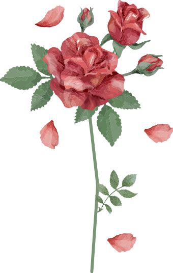 Red Rose Flower Wall Decor Tenstickers