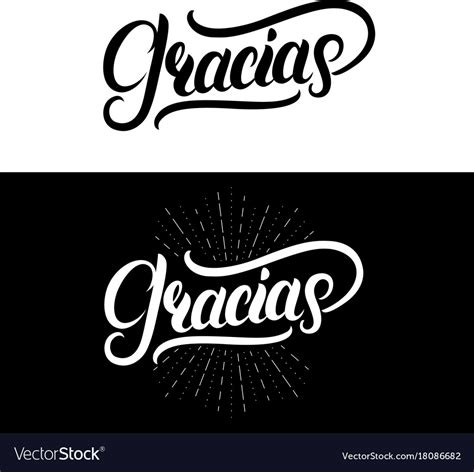 Gracias Hand Written Lettering Royalty Free Vector Image