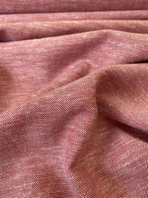 Linen Viscose Melange Red Simply Fabrics
