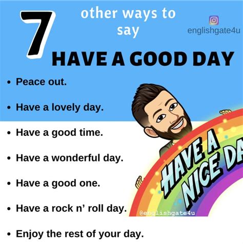 Other Ways To Say Have A Good Day English Phrases Sentences English