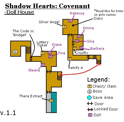 Covenant is a pleasure to play, giving rpg fans something new to sink their teeth into and video game fans in general a reason to return to the fading genre. Shadow Hearts: Covenant Doll House Map Map for PlayStation ...