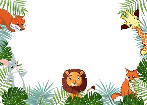 Background Latar Belakang Hewan Kartun Hutan Singa Rubah Jerapah Latar