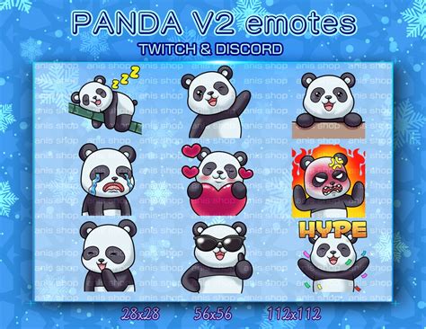 Panda Emotes Panda Chibi Emotes Discord Emotes Twitch Etsy
