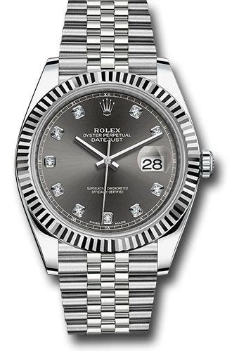 Rolex Datejust 41 Steel And White Gold Rhodium Diamond Dial Jubilee