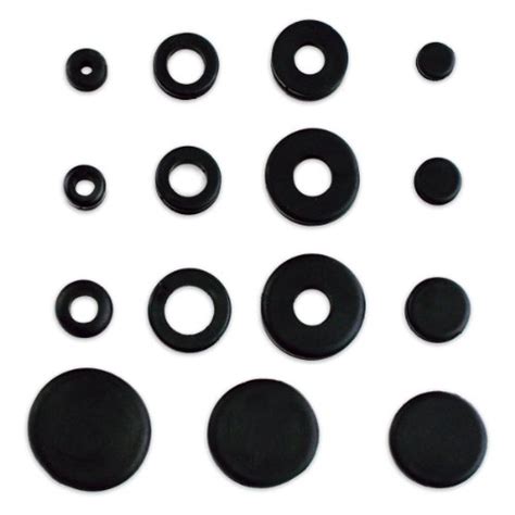 125pc Rubber Grommet And Plug Assortment Includes Solid Plugs