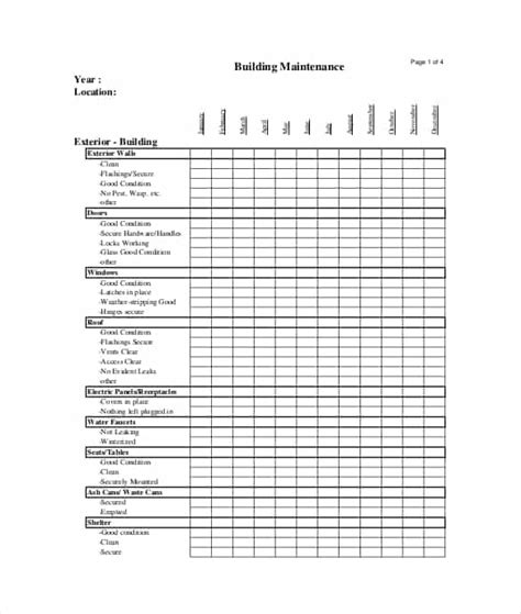 Residential electrical inspection checklist template. 7+ Facility Maintenance Checklist Templates - Excel Templates