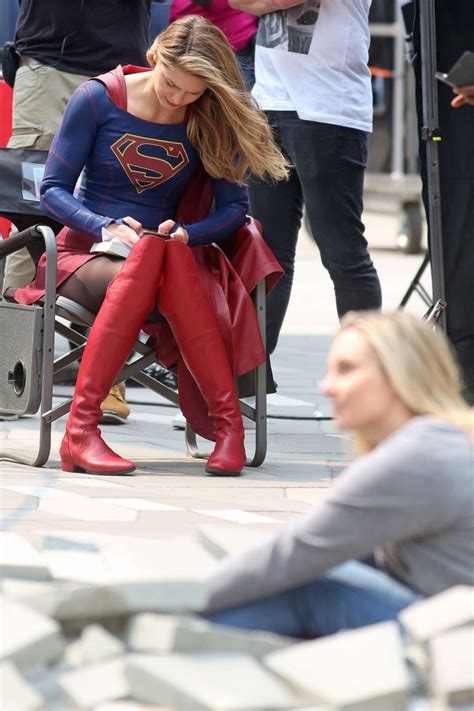 Melissa Benoist Filming Supergirl Gotceleb