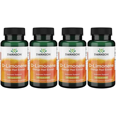 Swanson D Limonene Orange Peel Extract 250 Mg 60 Sgels 4 Pack