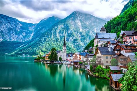The Salzkammergut Scenic Lake District In Austria High Res Stock Photo