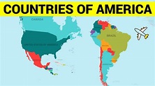 COUNTRIES OF AMERICA CONTINENT - Learn Map of North, South and Central ...