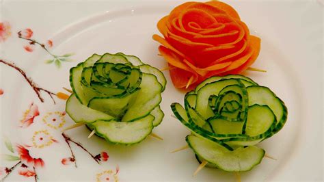 Vegetable Decoration Green Cucumber Rose طعامي Fruit And