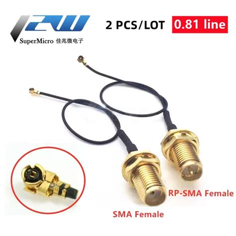 2 Piece Sma Rp Sma Female To Mhf4 Ipex Ipx Rf Plug Pigtail Cable For