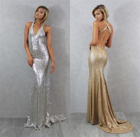 Sequin Prom Dress Glittery Prom Dress Sparkle Prom Dress Backless