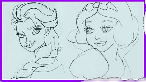 How To Draw Disney Princesses Drawing Tutorial Cartoon Collection By