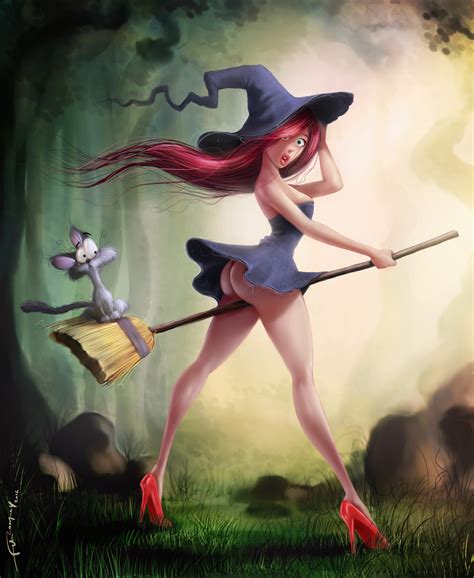 Pin Up Witch By Felipevanrompaey Illustration 2d Cgsociety