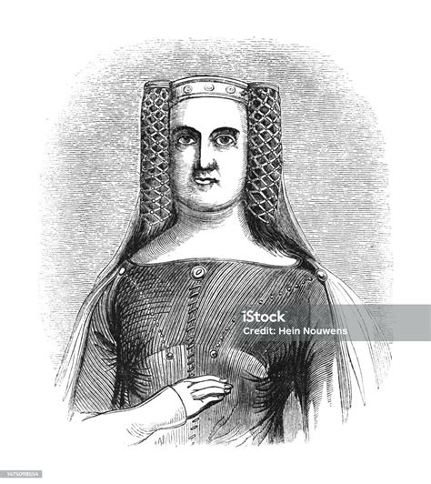 Philippa Of Hainault Queen Of England Vintage Engraved Illustration