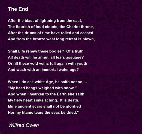 The End Poem by Wilfred Owen - Poem Hunter