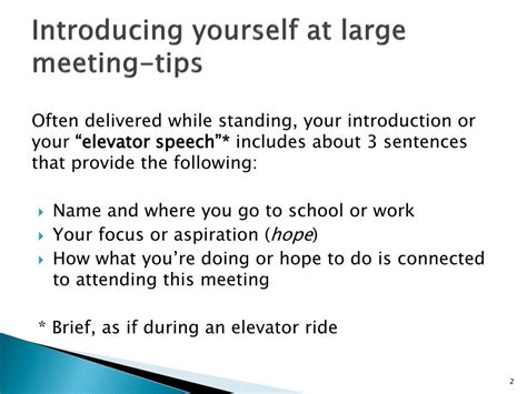 PPT - Introducing yourself at large meeting-example PowerPoint ...