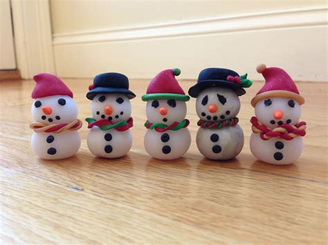 Snowmen Polymer Clay Ornaments Clay Ornaments Christmas Ornaments