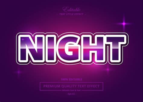 Premium Vector Night Vector Text Style Effect