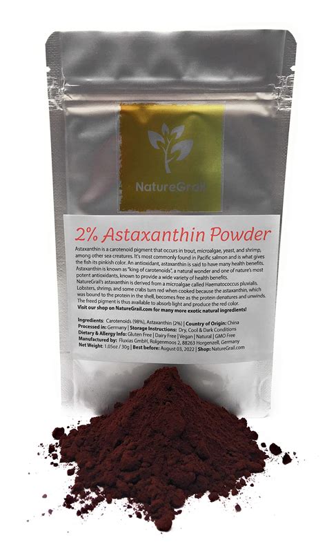 Buy 2 Astaxanthin Powder Haematococcus Pluvialis Natural Red Food