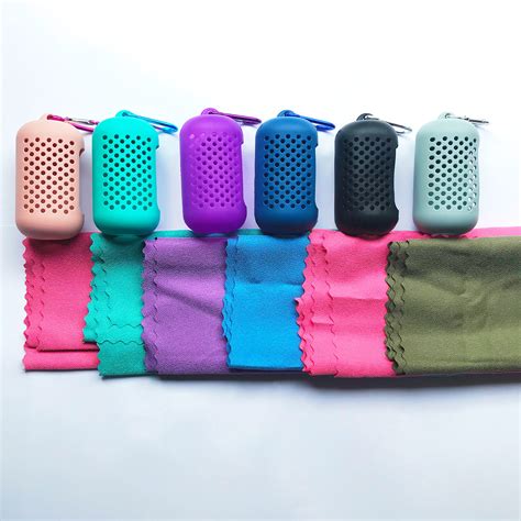 Quick Dry Microfiber Cooling Towel In Easy Carry Silicone Case