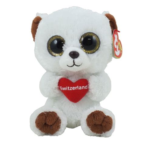 Ty Beanie Boos Switzerland The Bear Glitter Eyes Regular Size 6 Inch German Exclusive