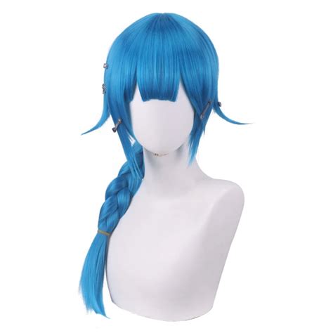 arcane characters blue hair jinx league legends wig lol jinx cosplay hair cosplay aliexpress