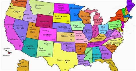 What Are The 50 States And Capitals Of The United States Map