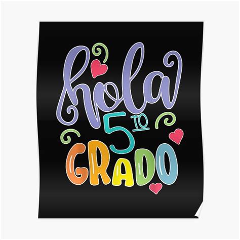 Hola 5to Quinto Grado 5th Grade Spanish Teacher Equipo Poster For
