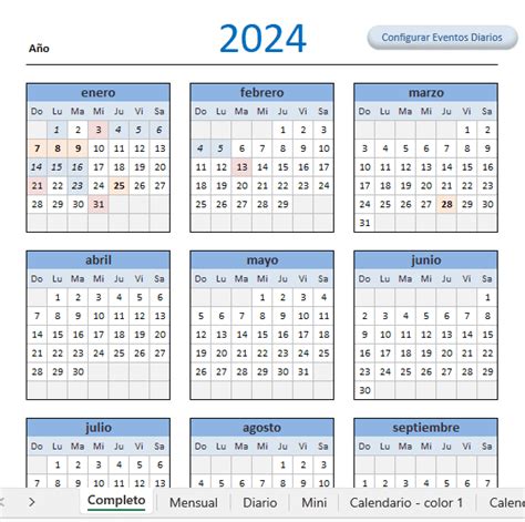 Calendario 2024 En Excel Blog Aplica Excel Contable