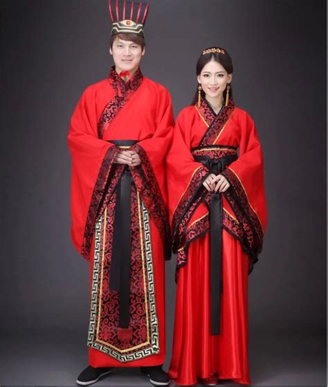 Hand Make Couple Performance Costume Han Dynasty Wedding Dress Clothing