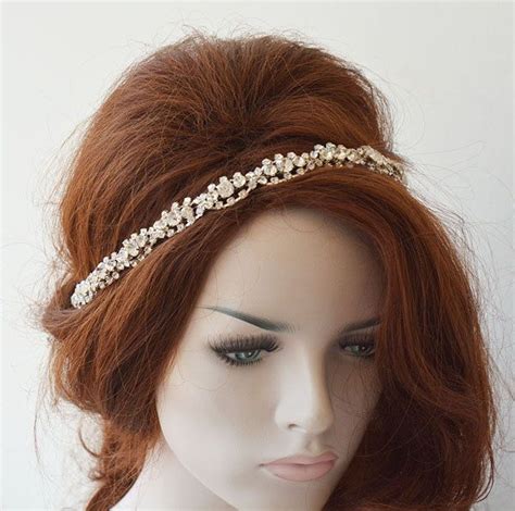 Rhinestone Headband Wedding Headpiece Bridal Crystal Hair Etsy Bridal Rhinestone Headpiece