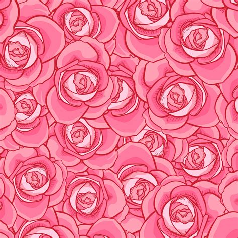Rose Seamless Pattern Flower Seamless Pattern Vector Floral Seamless