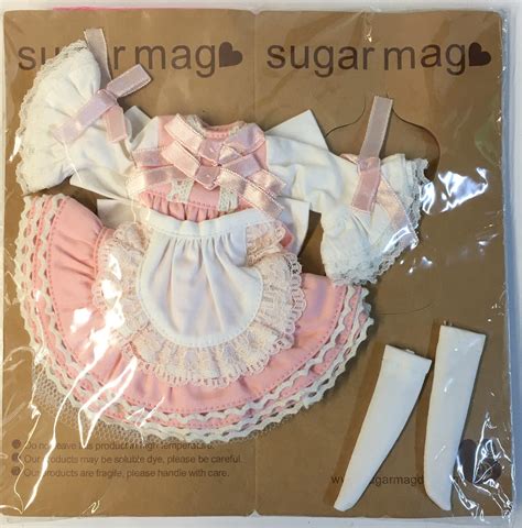 Sugar Mag Doll Outfit Neo Blythe Size Pink Maid One Piece Set