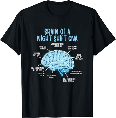 Brain Of A Night Shift CNA Certified Nursing Assistant T-Shirt
