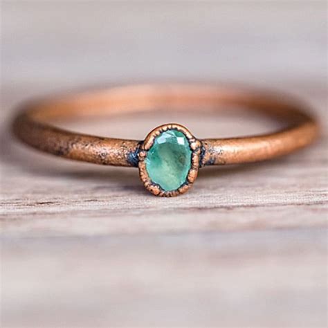 Emerald And Copper Ring Available In Our Earthly Treasures