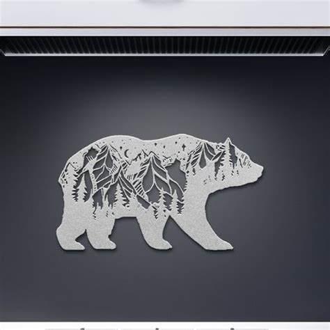 Black Bear With Nature Scene Metal Wall Art In 2022 Metal Wall Art